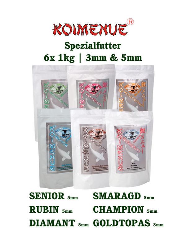 Koifutter | Paket | KOIMENUE®-Spezialfutter | 3mm/5mm | 6x1kg